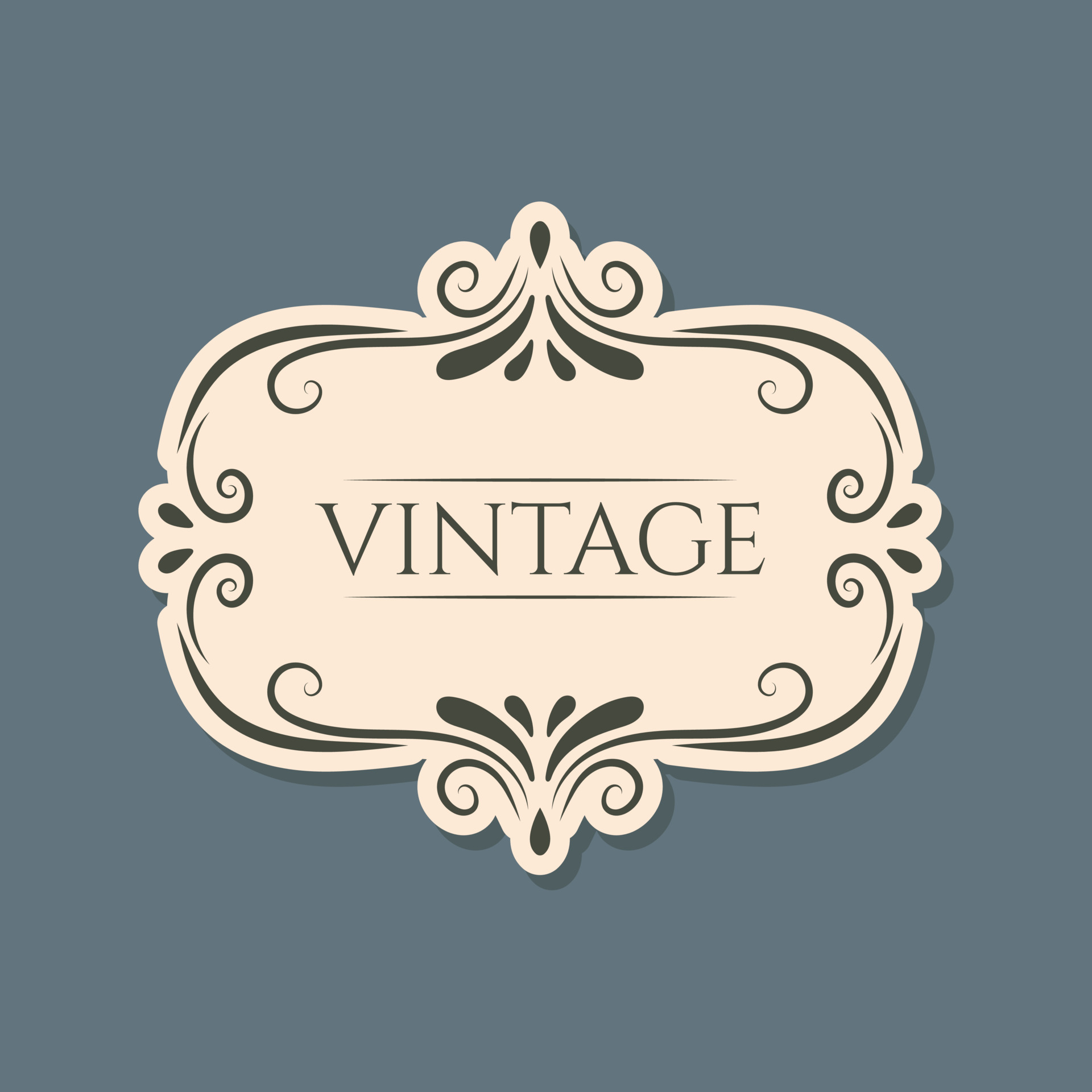 Vector isolated vintage label design with frame, text and ...