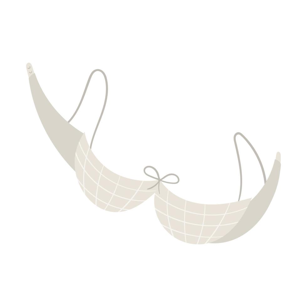 Isolated doodle illustration of women lace bra. vector