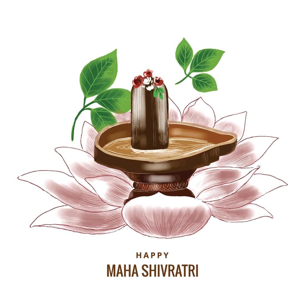 hermoso y realista lord shiva shivling para el fondo de la tarjeta del festival maha shivratri vector