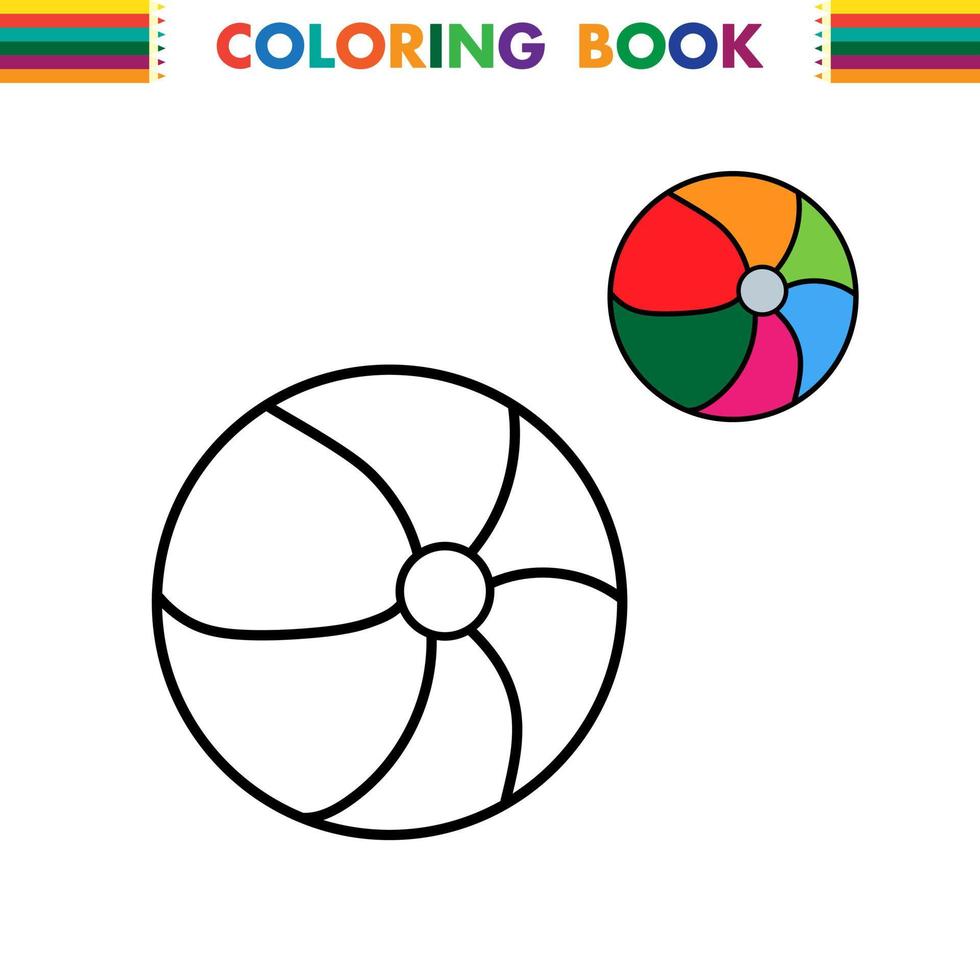 Coloring sheet for kids - cartoon character - coloring ball vector