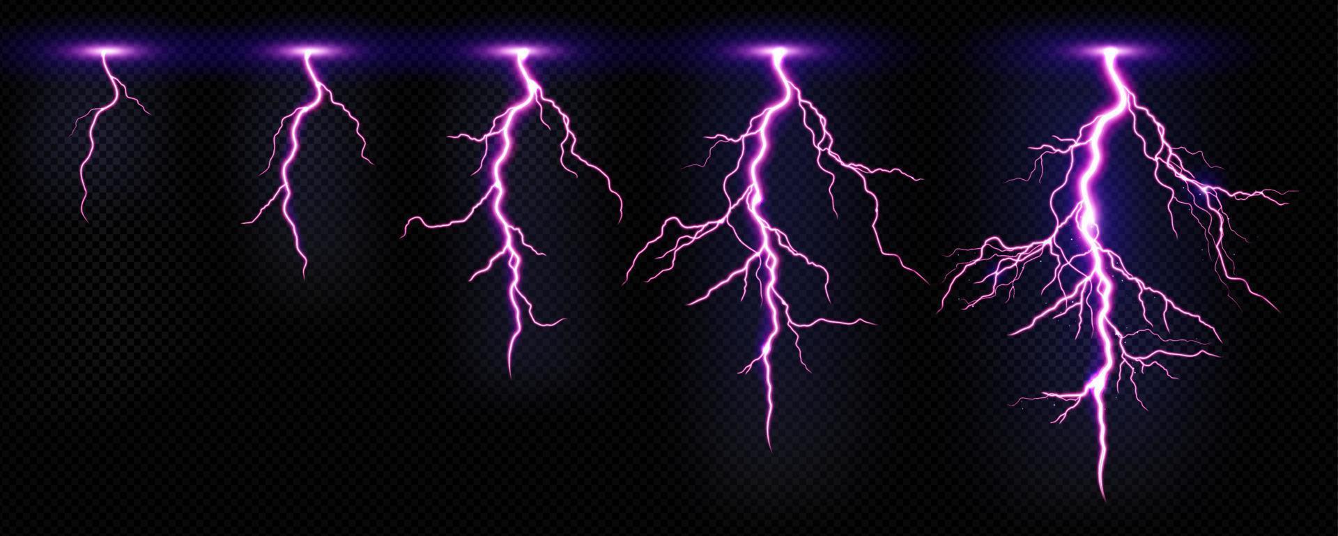 Animation sprite sheet of thunderbolt strike vector