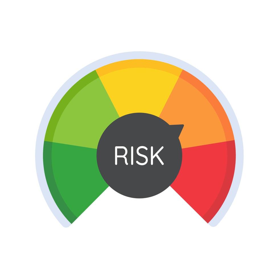 Mileage needle measures the level of business risk. concept of risk management before investing vector