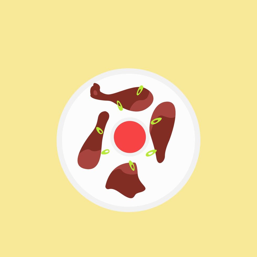 Tandoori Chicken Indian Food Design vector