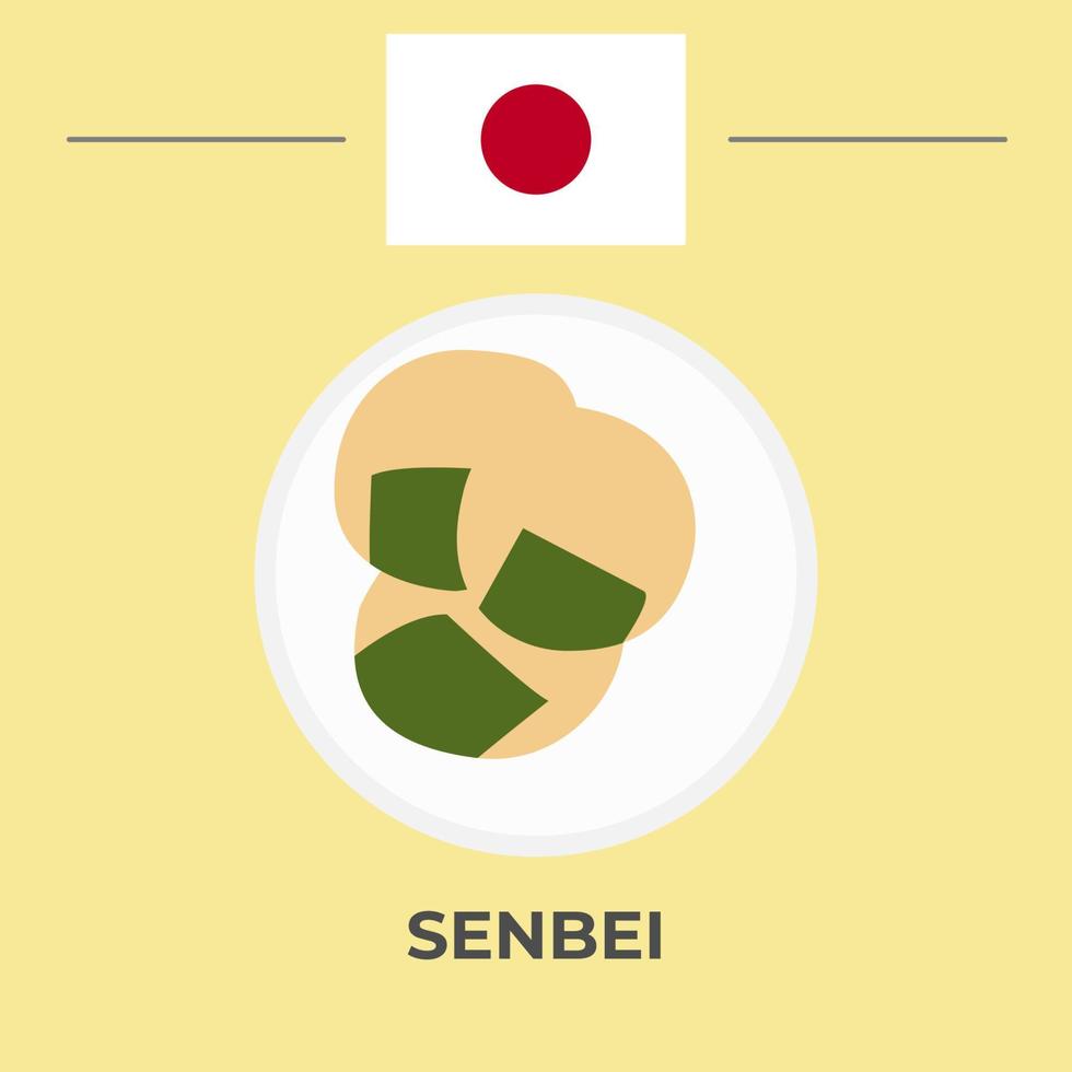 Senbei Japanese Food Design vector