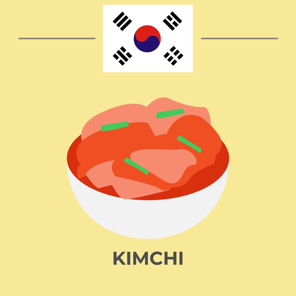 diseño de comida coreana kimchi vector