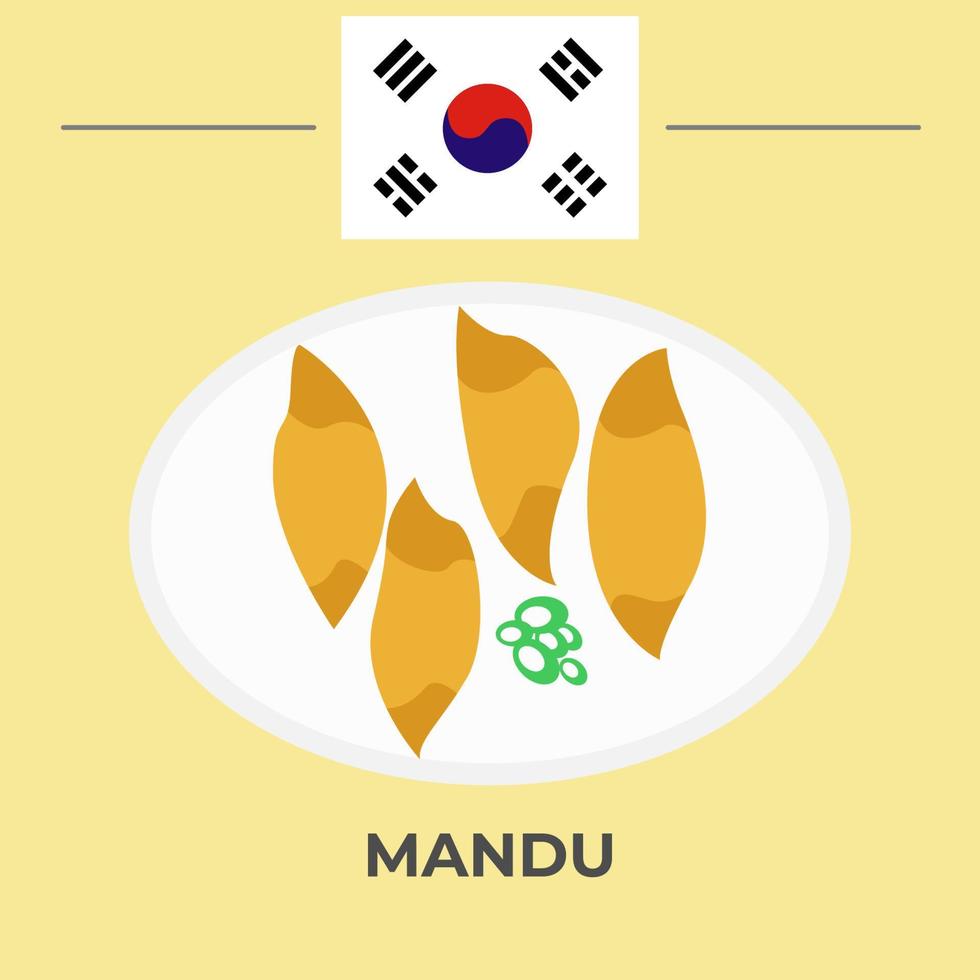 Mandu Korean Food Design vector
