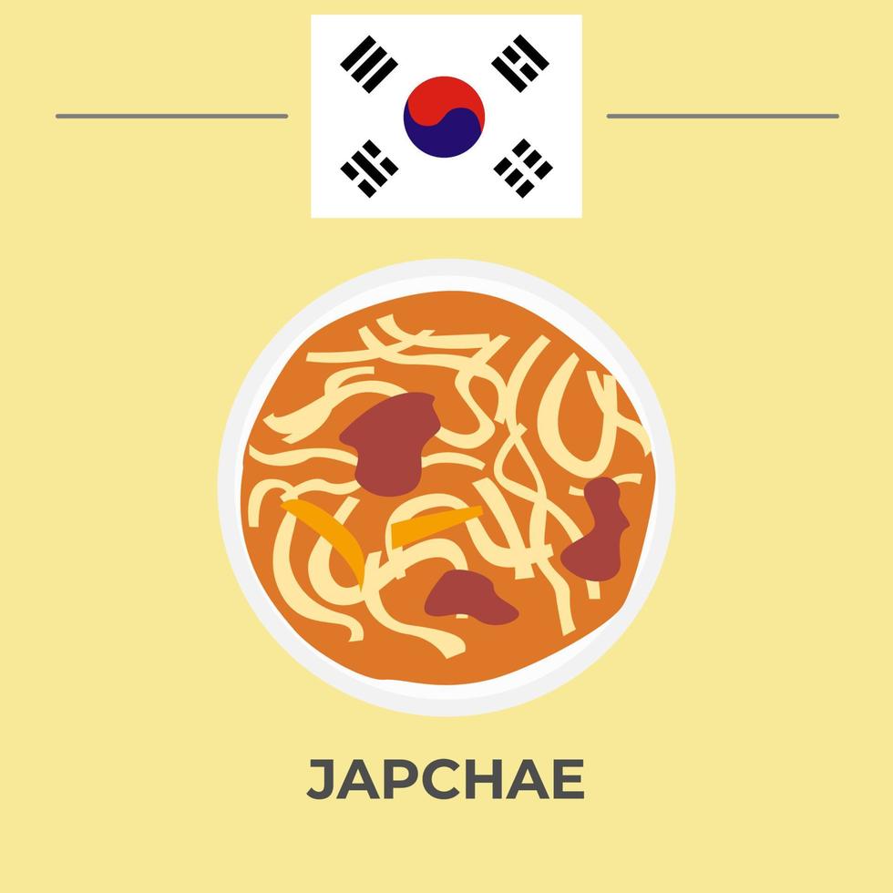 Japchae Korean Food Design vector