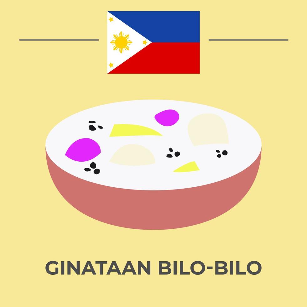 Ginataan bilo-bilo Philippines Food Design vector