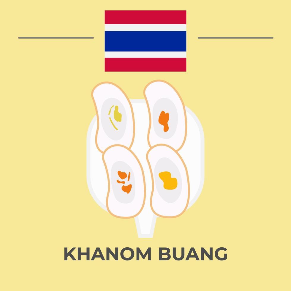 Khanom Buang Thai Food Design vector