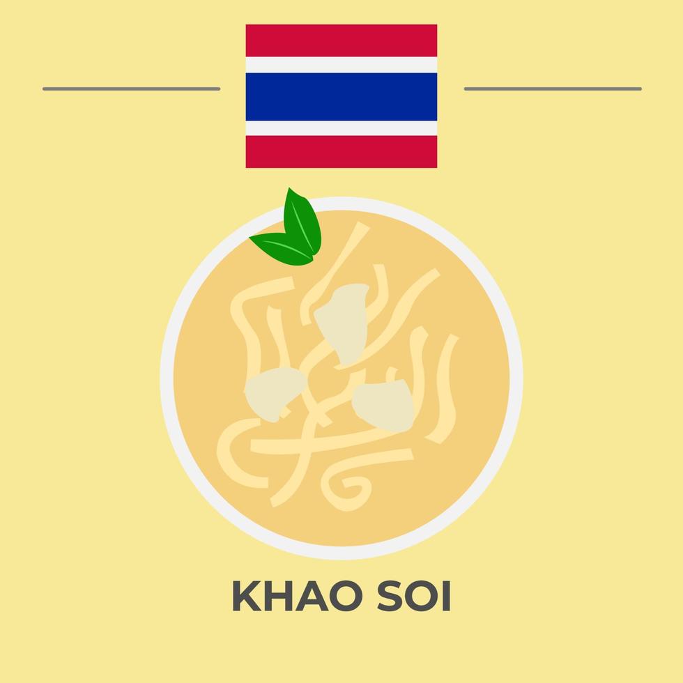 Khao Soi Thai Food Design vector