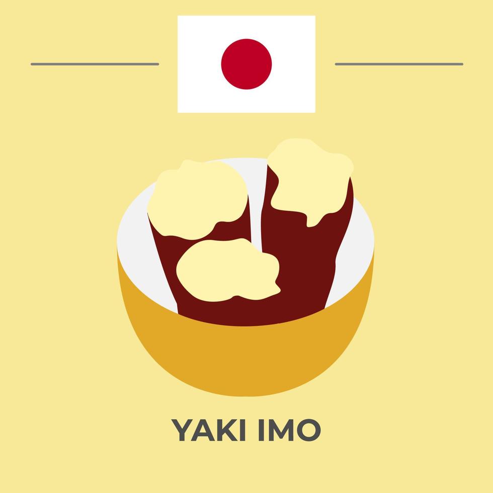 Yaki Imo Japanese Food Design vector