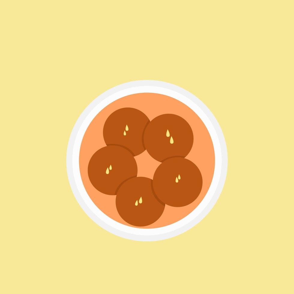 Gulab Jamun Indian Food Design vector