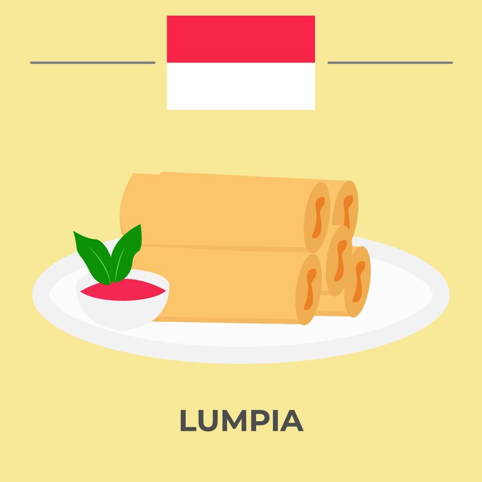 Lumpia Indonesian Food Design vector