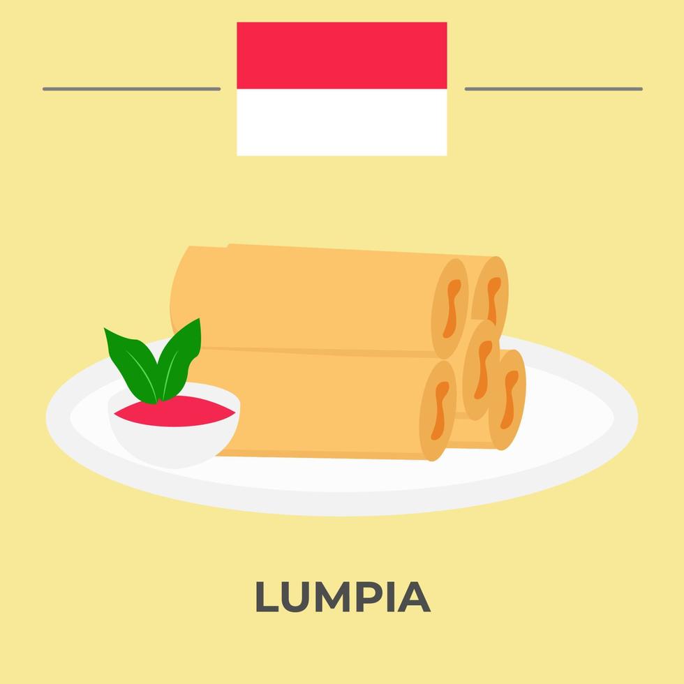 diseño de comida indonesia lumpia vector