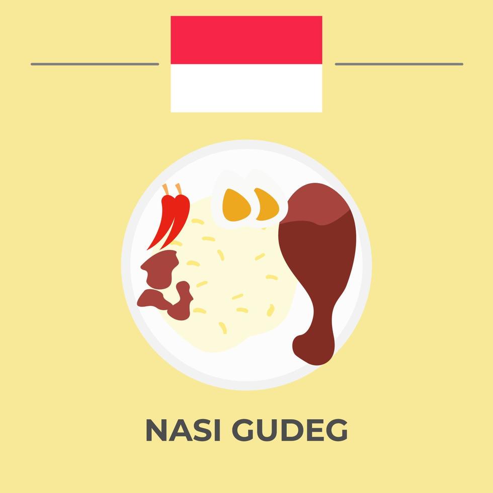 Nasi Gudeg Indonesian Food Design vector