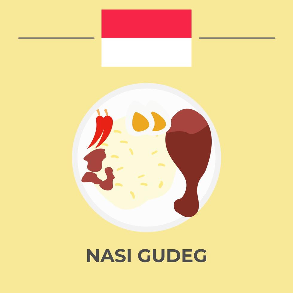 diseño de comida indonesia nasi gudeg vector