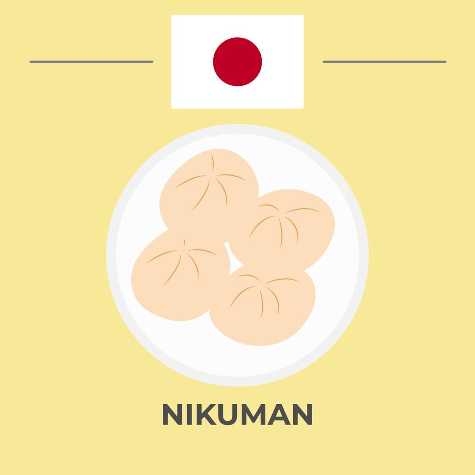 Nikuman Japanese Food Design vector