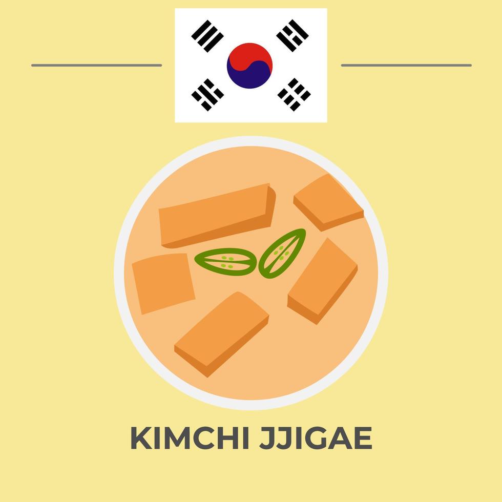 Kimchi Jjigae Korean Food Design vector