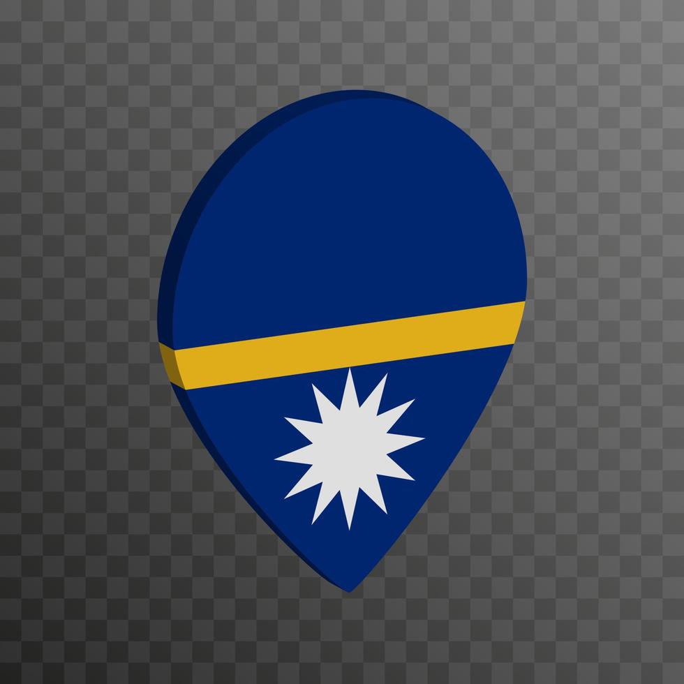 Map pointer with Nauru flag. Vector illustration.