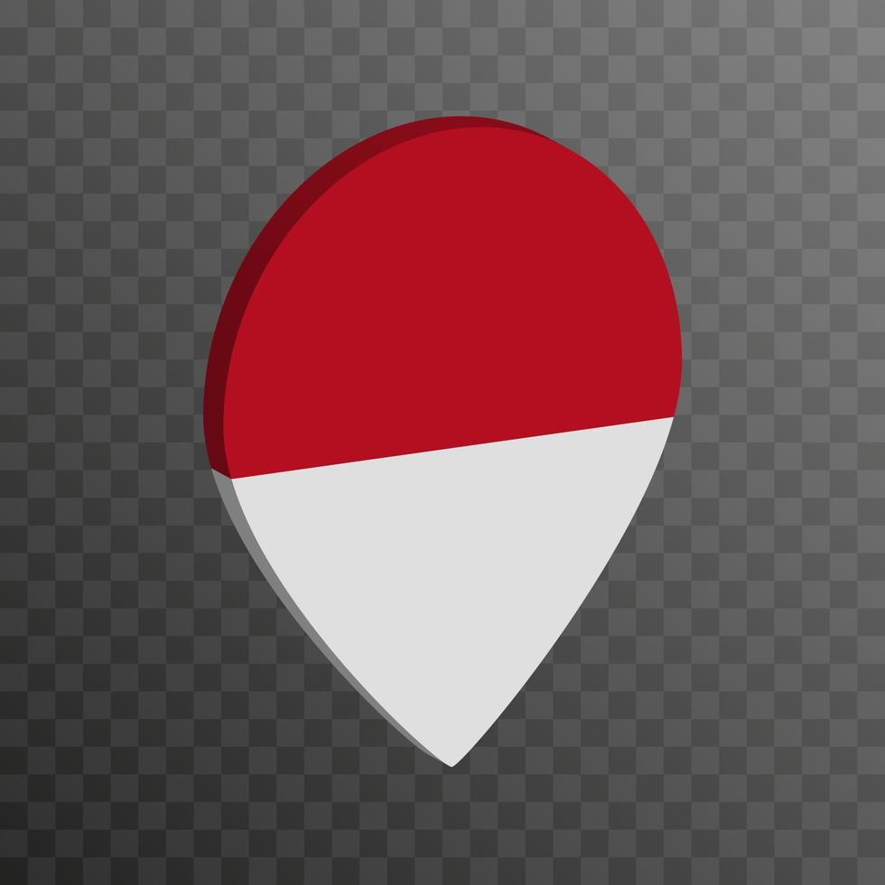 Map pointer with Monaco flag. Vector illustration.