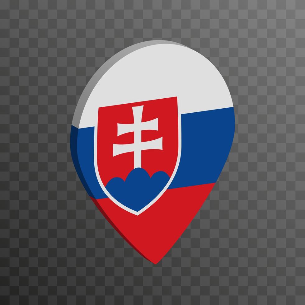 Map pointer with Slovakia flag. Vector illustration.