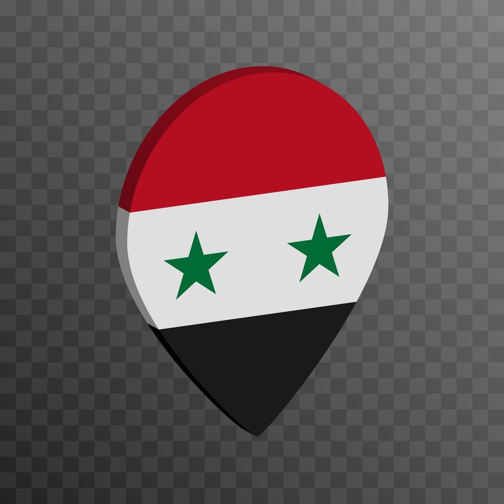 Map pointer with Syria flag. Vector illustration.