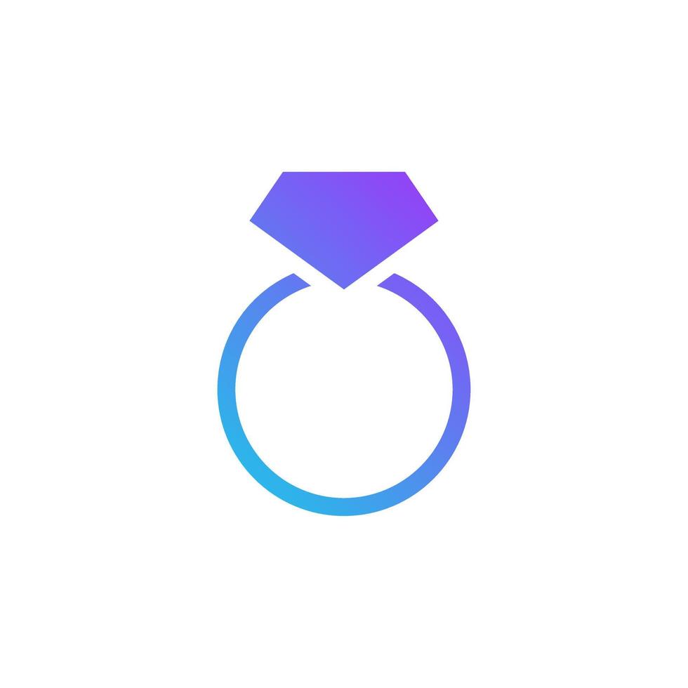 vector de anillo de diamante para presentación de icono de símbolo de sitio web