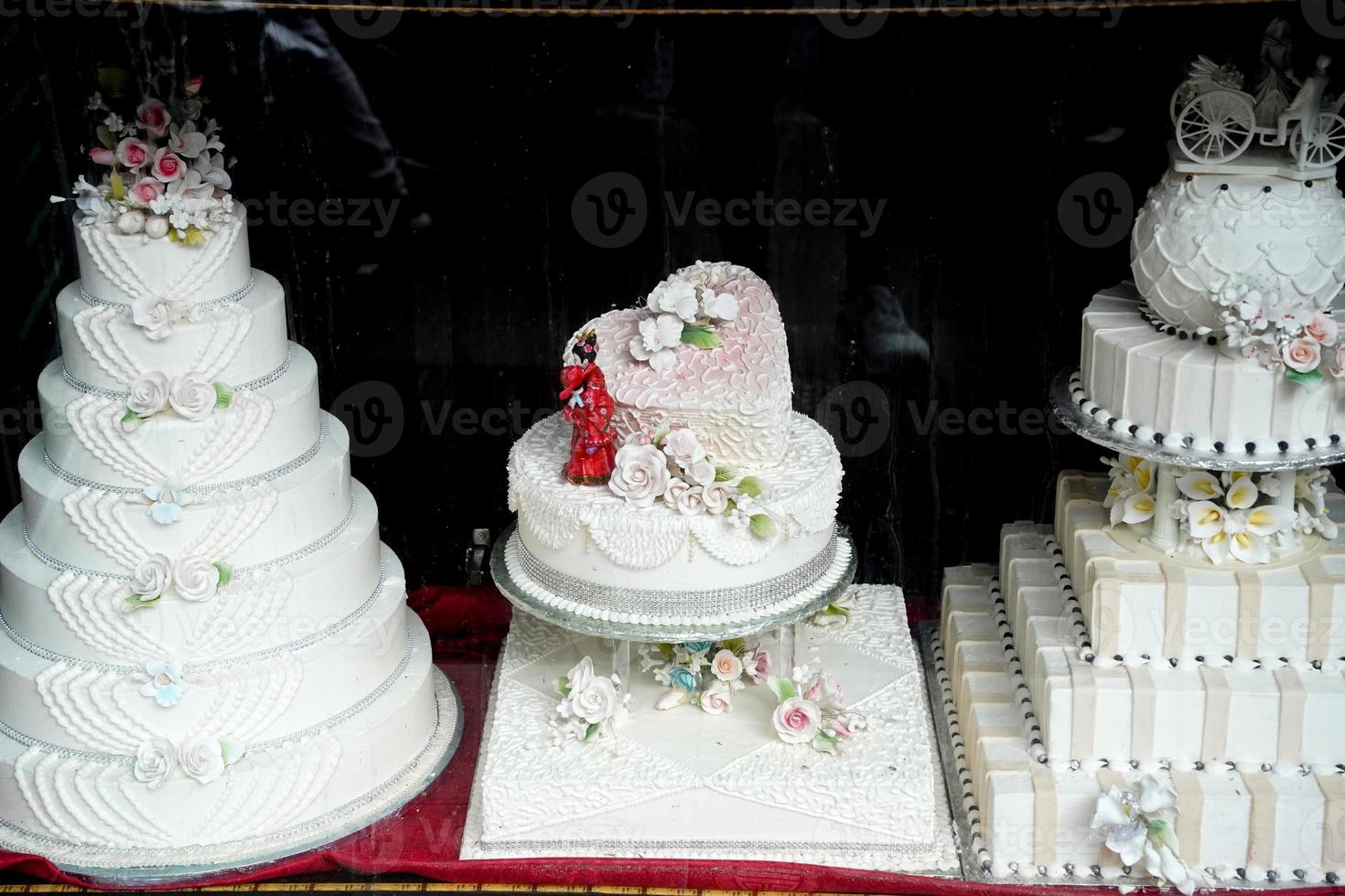 chinese white wedding cake in new york city photo