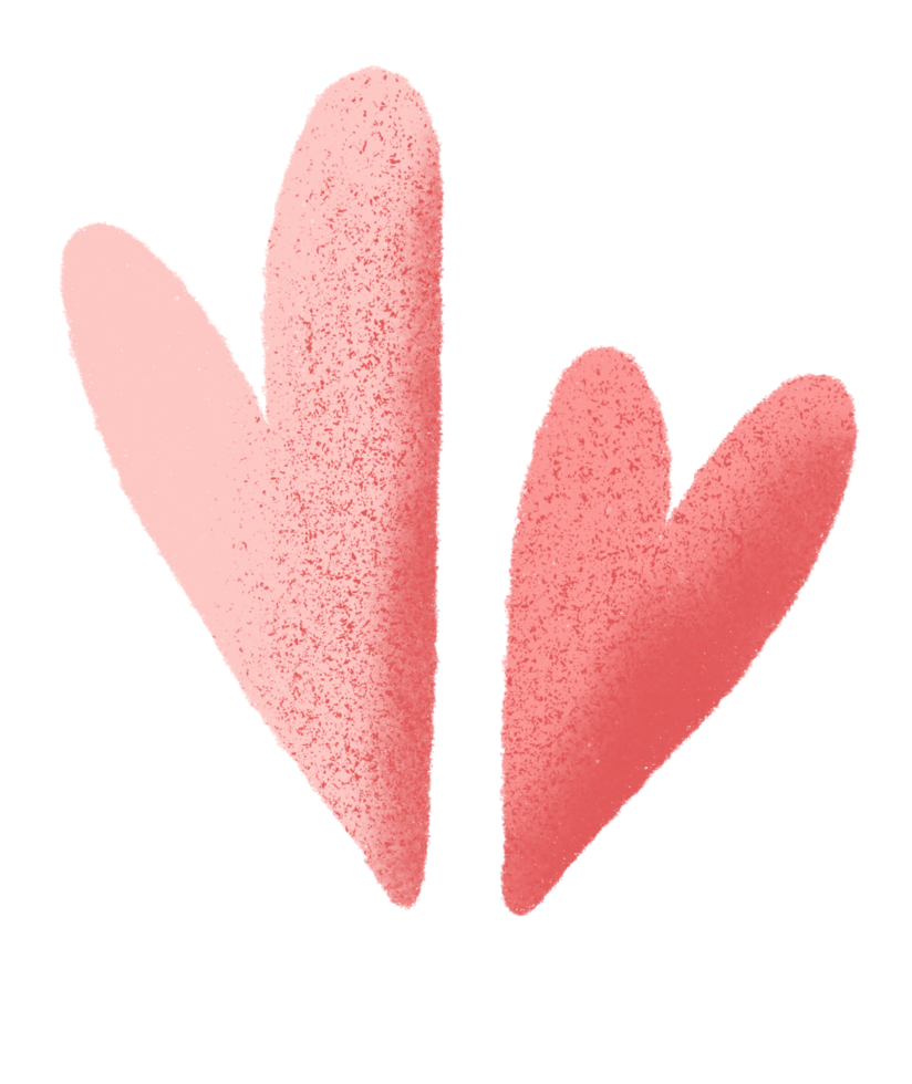 Cute Valentine's day pink Hearts clipart. Hand drawn simple sticker for greeting cards, wedding invitations, party, birthday cards png