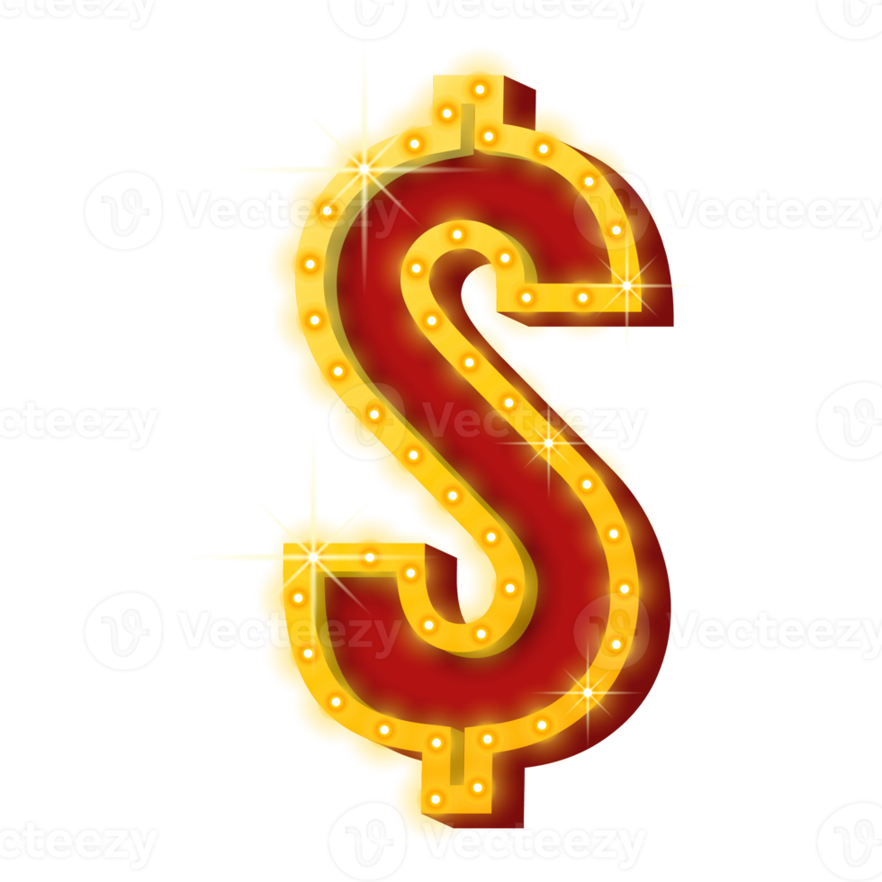 3D Broadway Symbol. Dollar Mark. png