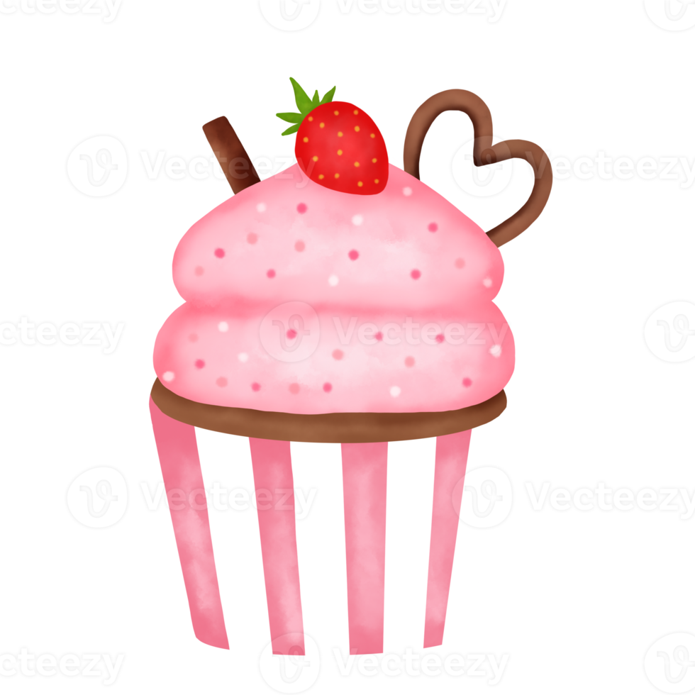 cupcakes de san valentin acuarela png