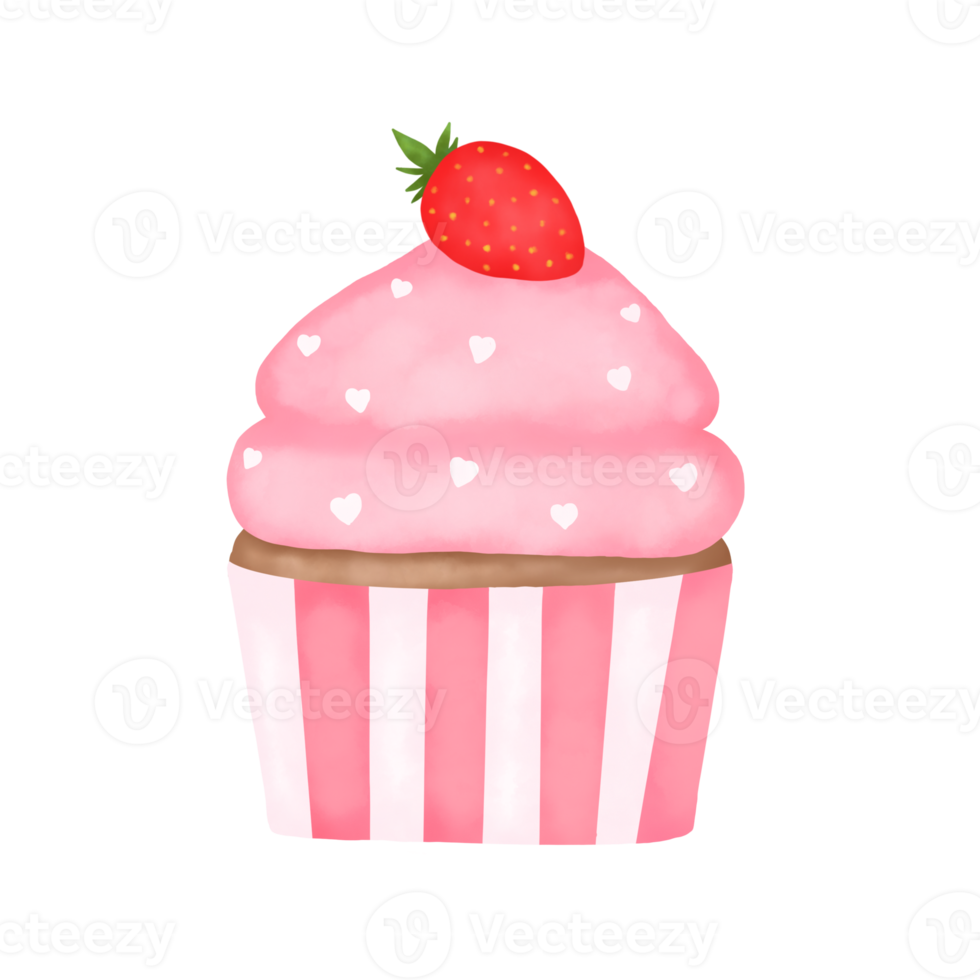 cupcakes de san valentin acuarela png