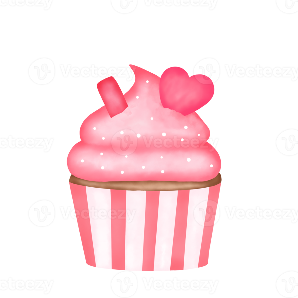 Watercolor Valentine Cupcakes png
