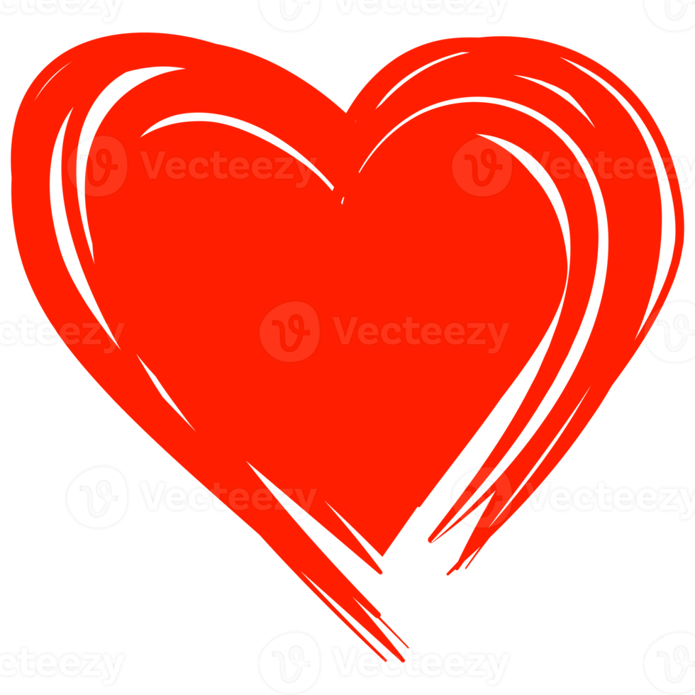 Red heart icon symbol for valentines day png