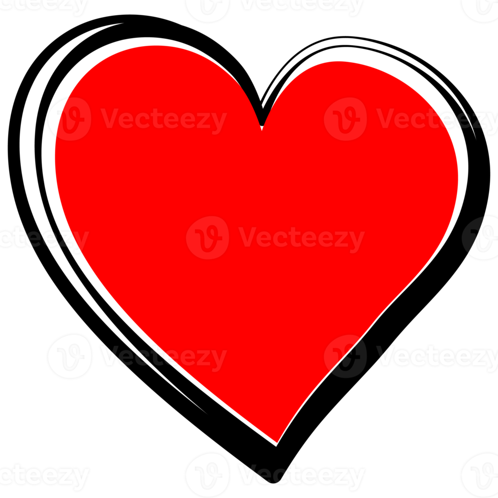 Red heart icon symbol for valentines day png