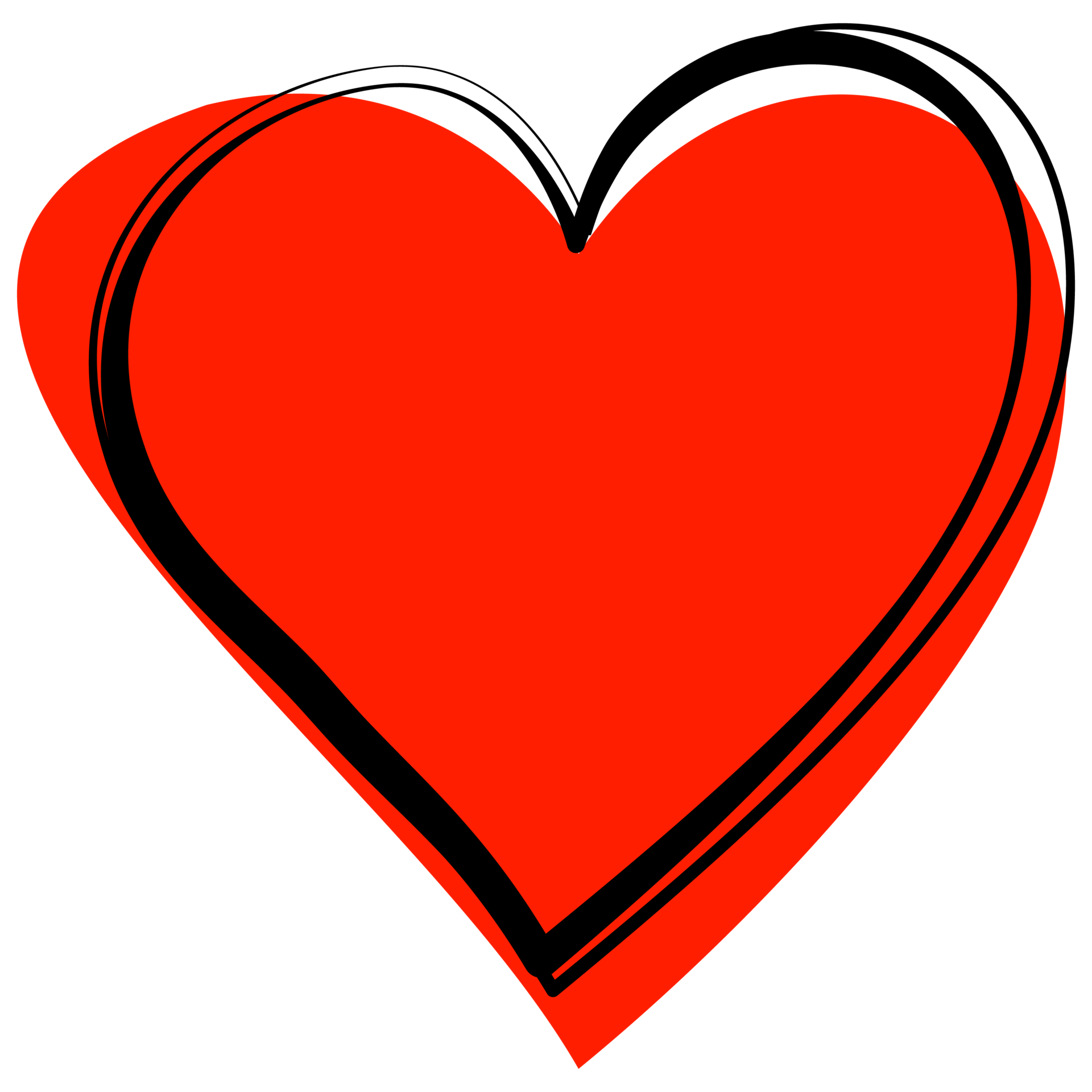Red heart clipart, Valentine's illustration