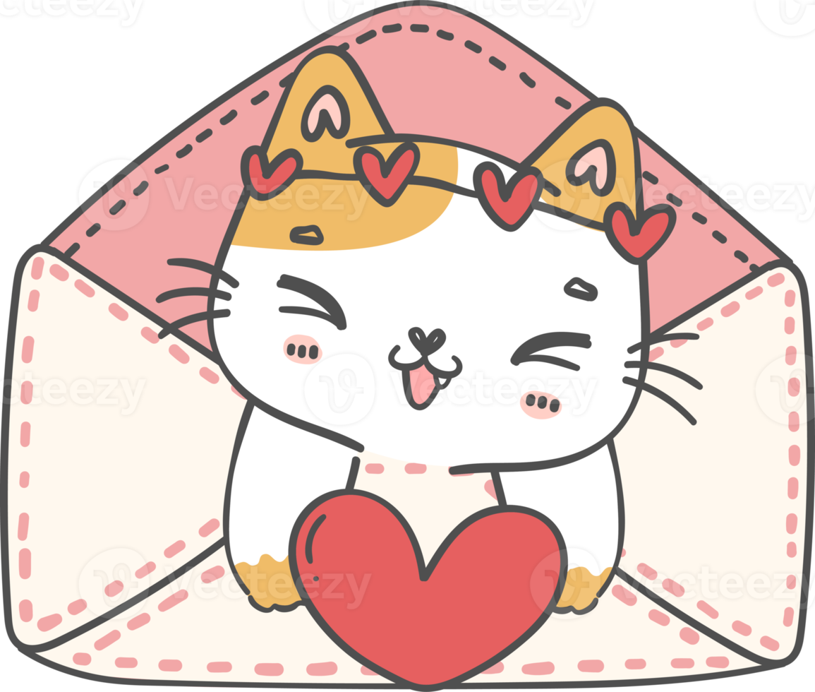 Amor De Gatinho PNG , Desenho Pintado à Mão, Decoração, O Gato Imagem PNG e  PSD Para Download Gratuito