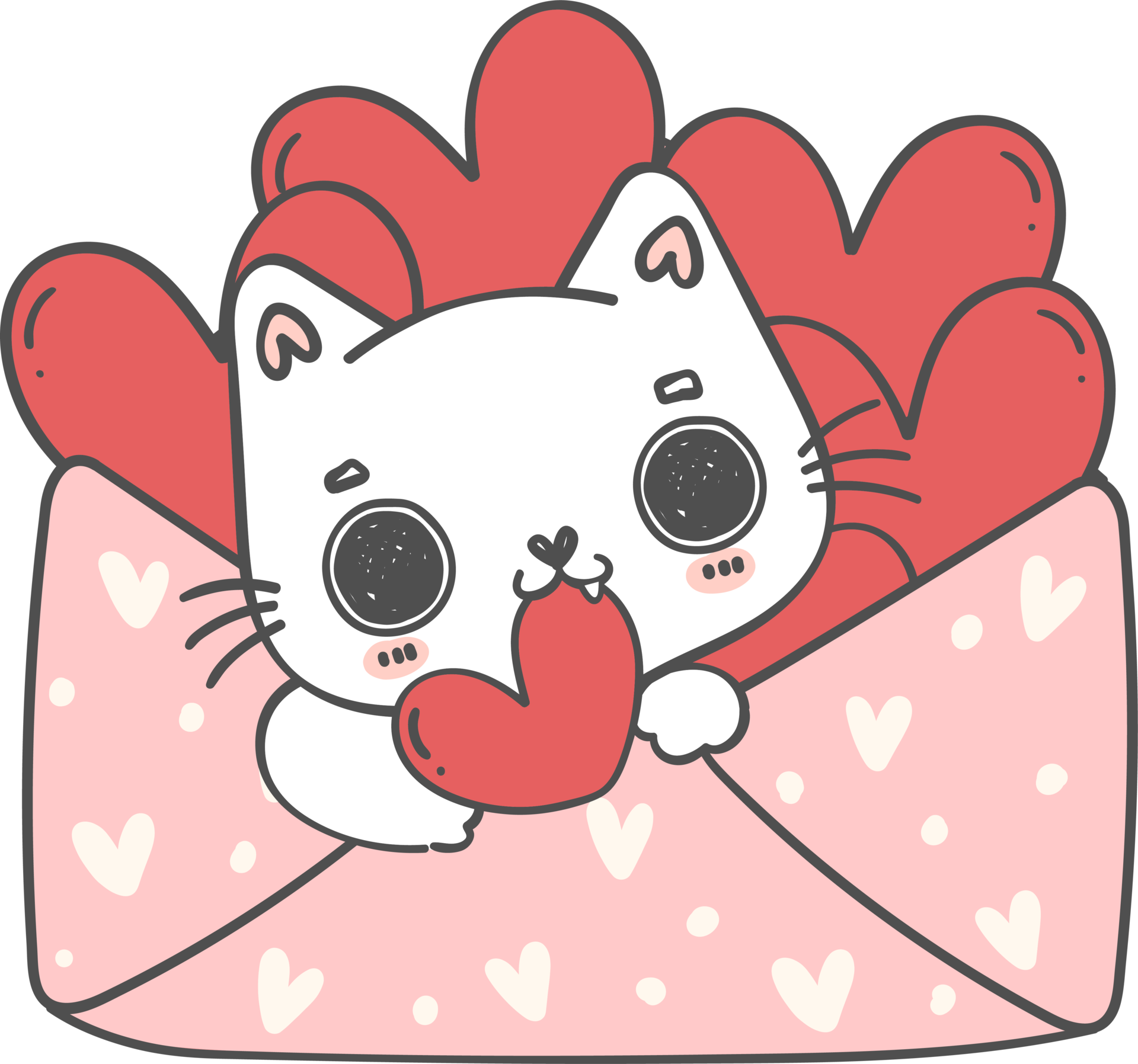 Free Cute happy Valentine smile kitty cat and red heart in sweet Love letter cartoon doodle 17229244 PNG with Transparent Background Free Cute happy Valentine smile kitty cat and red heart in sweet Love letter cartoon doodle 17229244 PNG with Transparent Background