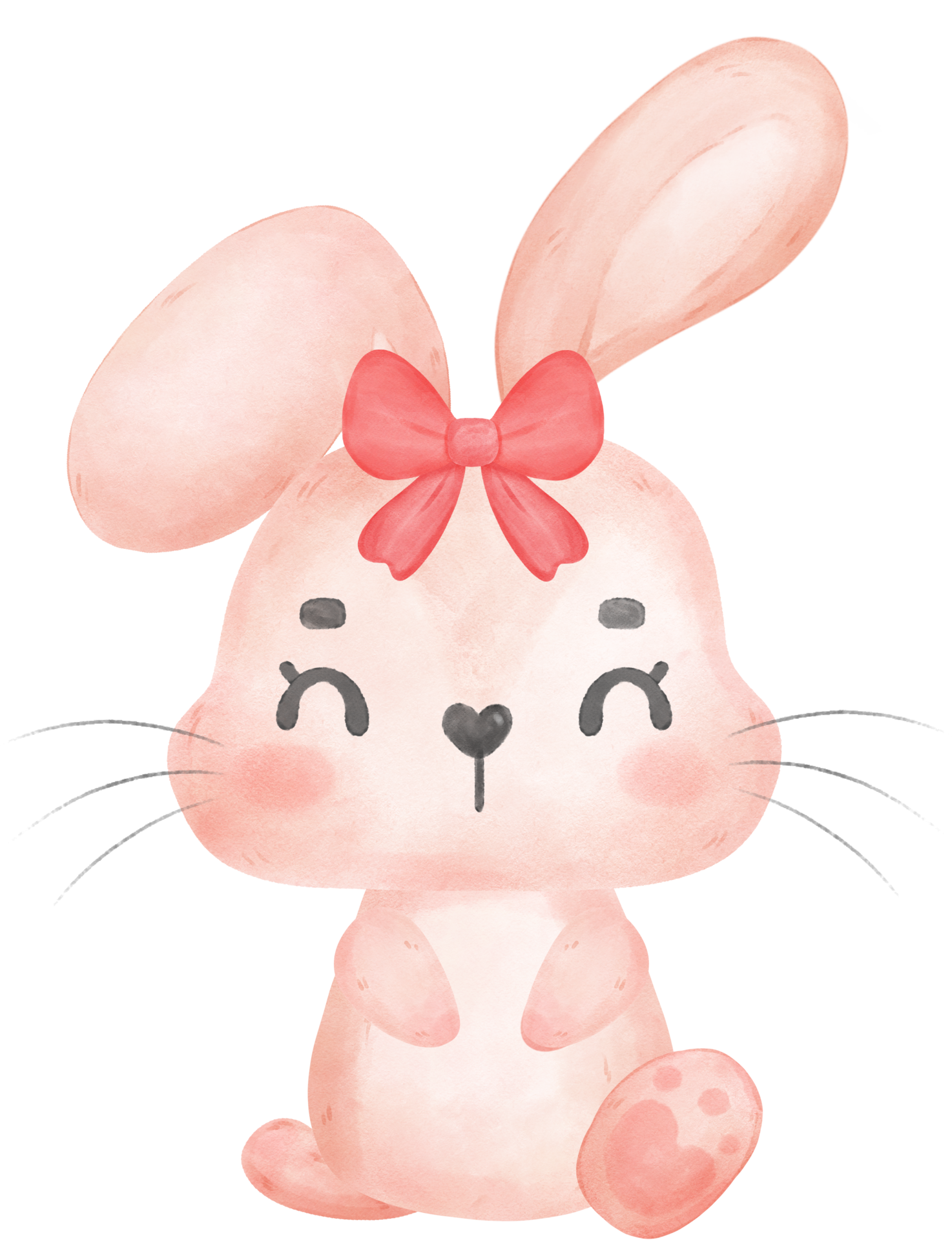 lindo feliz dulce conejito rosa conejo personaje de dibujos animados