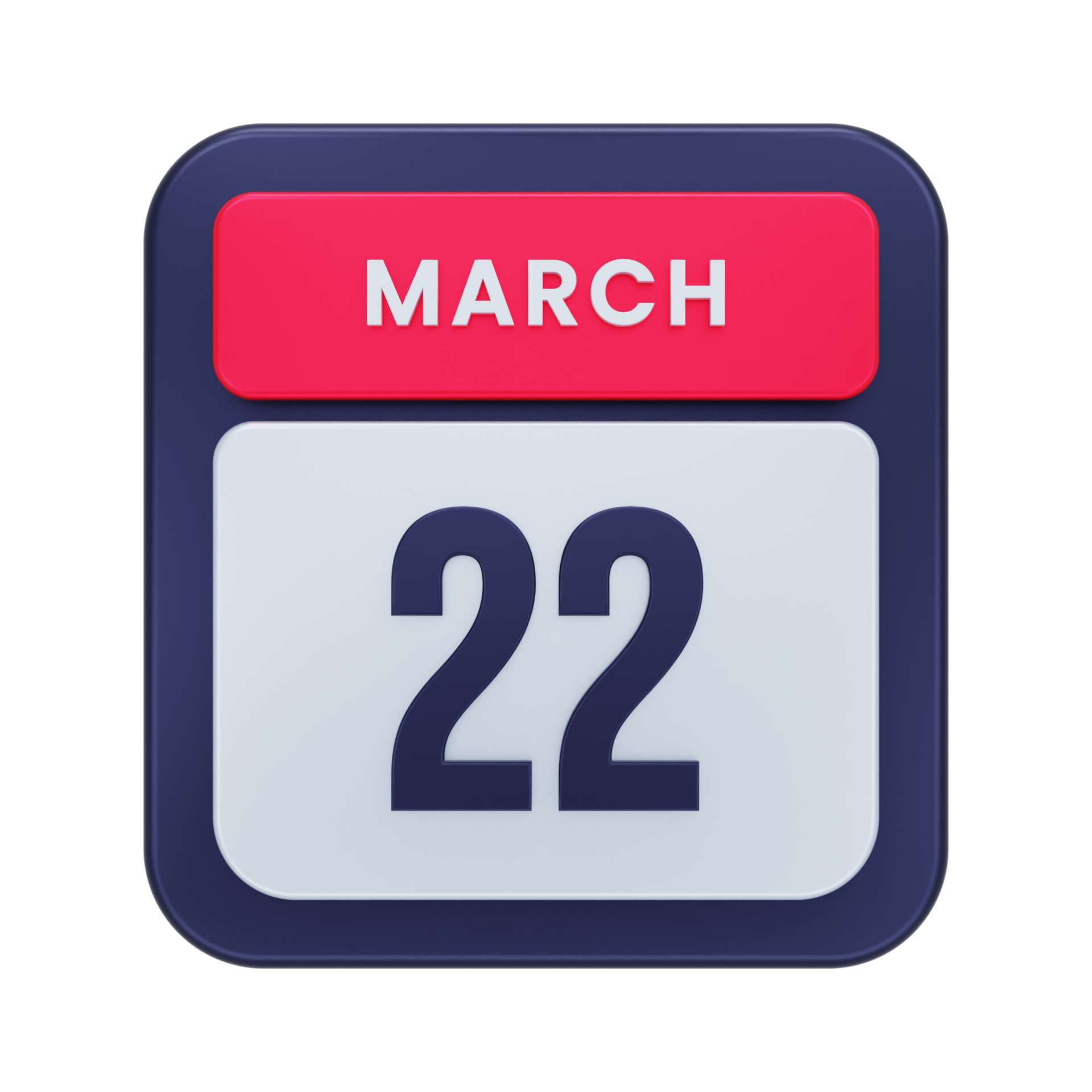 March Realistic Calendar Icon 3D Illustration Date March 22 17230261 PNG