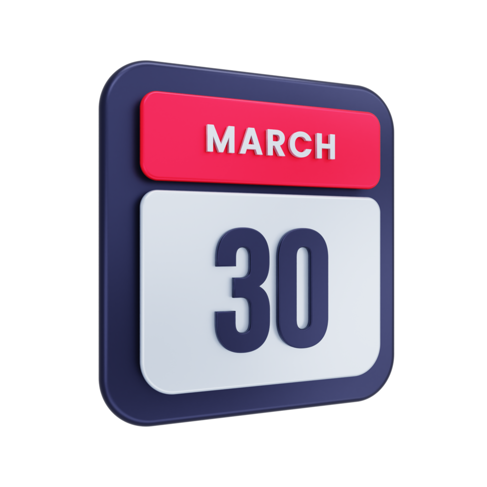 March Realistic Calendar Icon 3D Illustration Date March 30 17230281 PNG March Realistic Calendar Icon 3D Illustration Date March 30 17230281 PNG