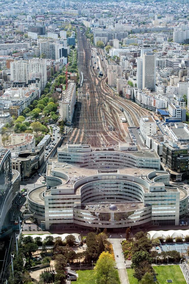 paris montparnasse rail station view aerial landscape photo