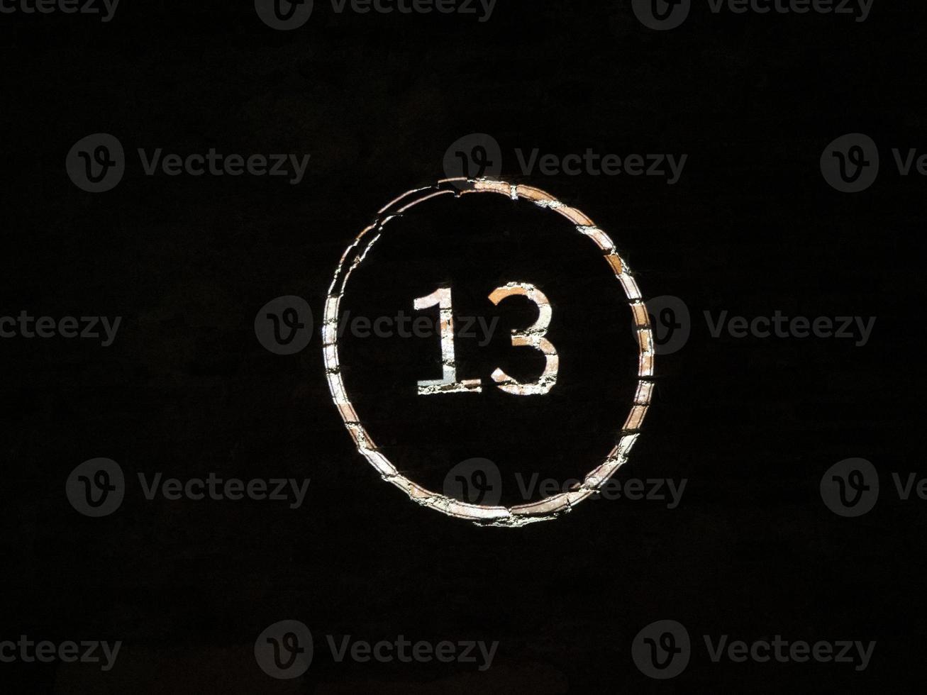 13 projected number on wall photo