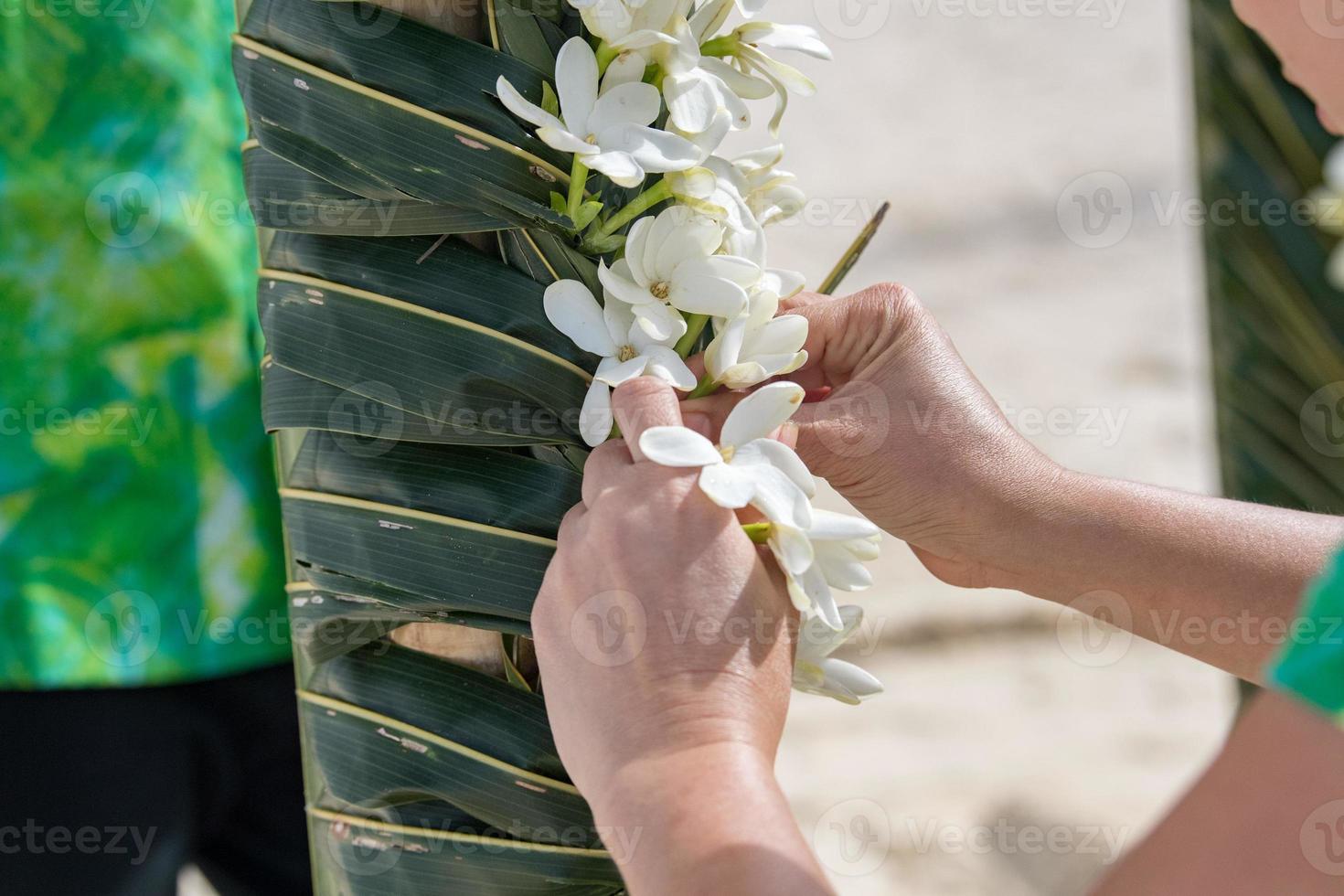 Wedding on tropical paradise sandy beach photo