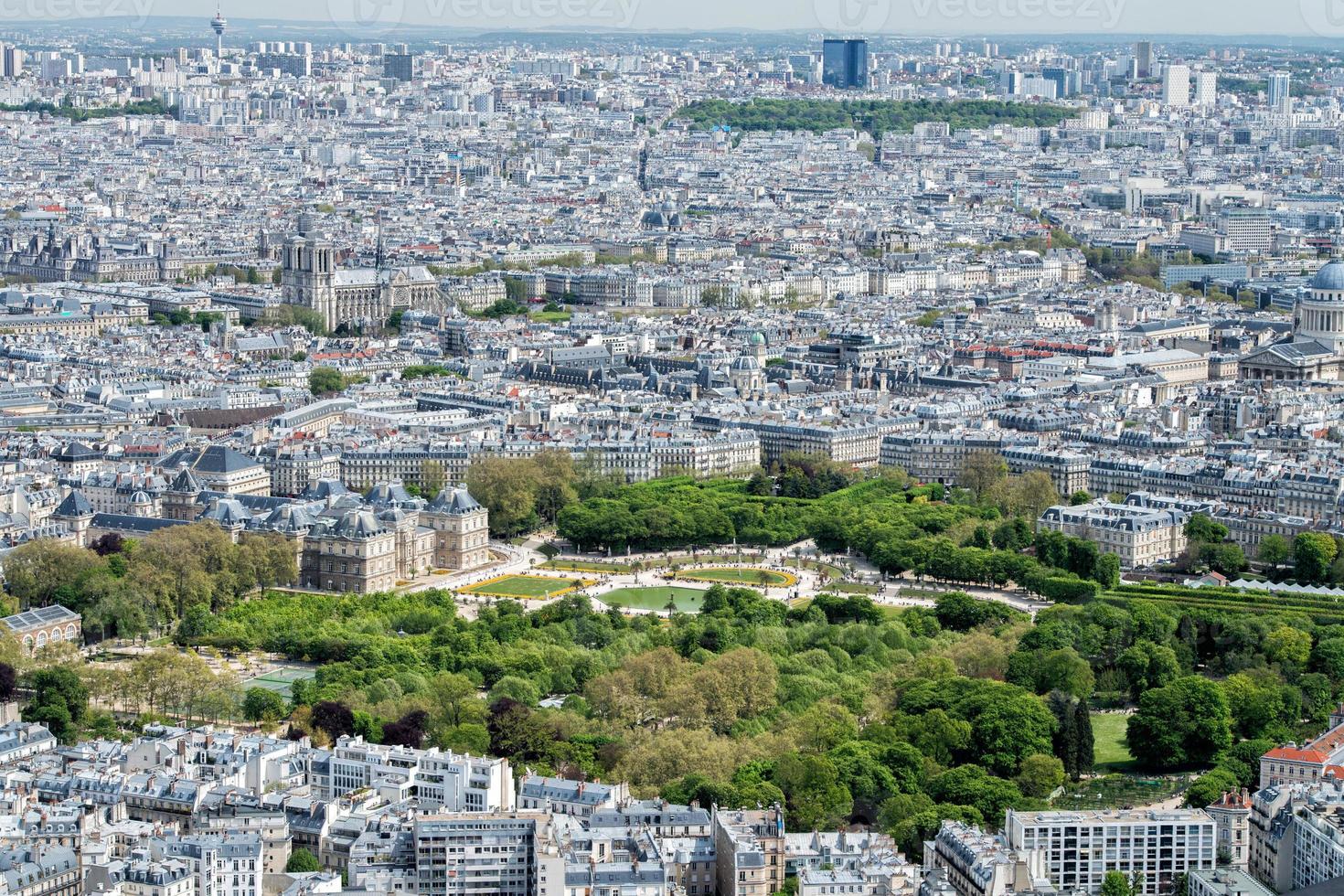 parís soleado cielo azul vista aérea foto