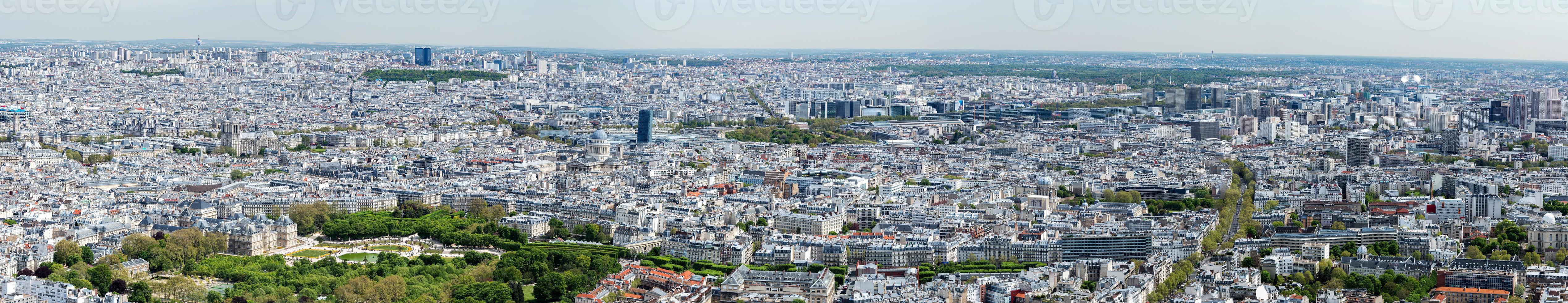 paris cityscape aerial view panorama photo