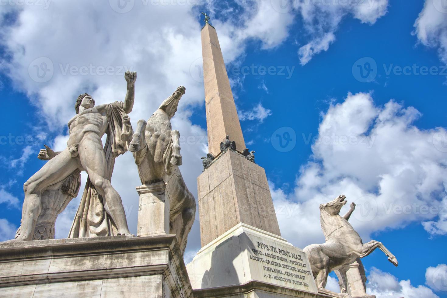 Rome Medieval Statue with obelisk photo