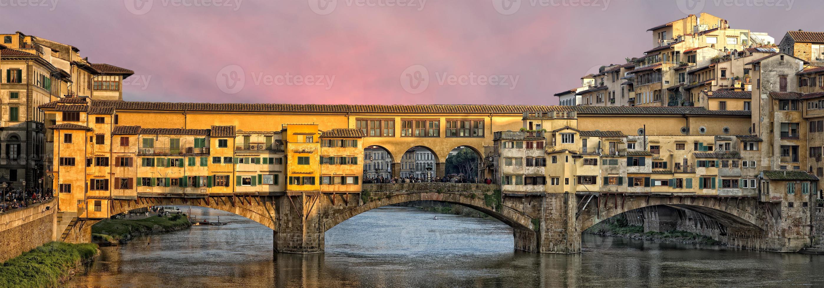 Florence Ponte Vecchio sunset view photo