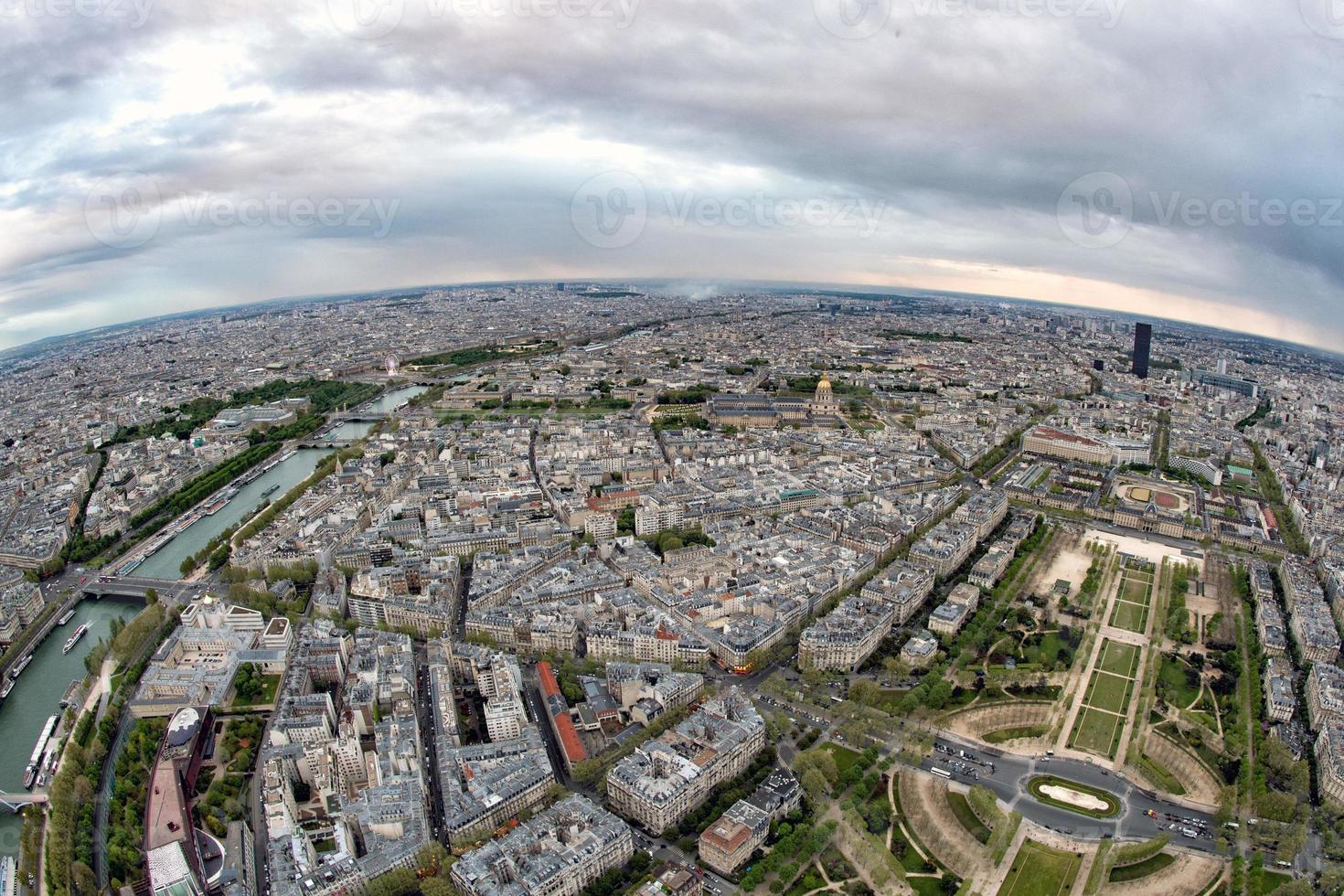Paris aerial view landscape panorama photo