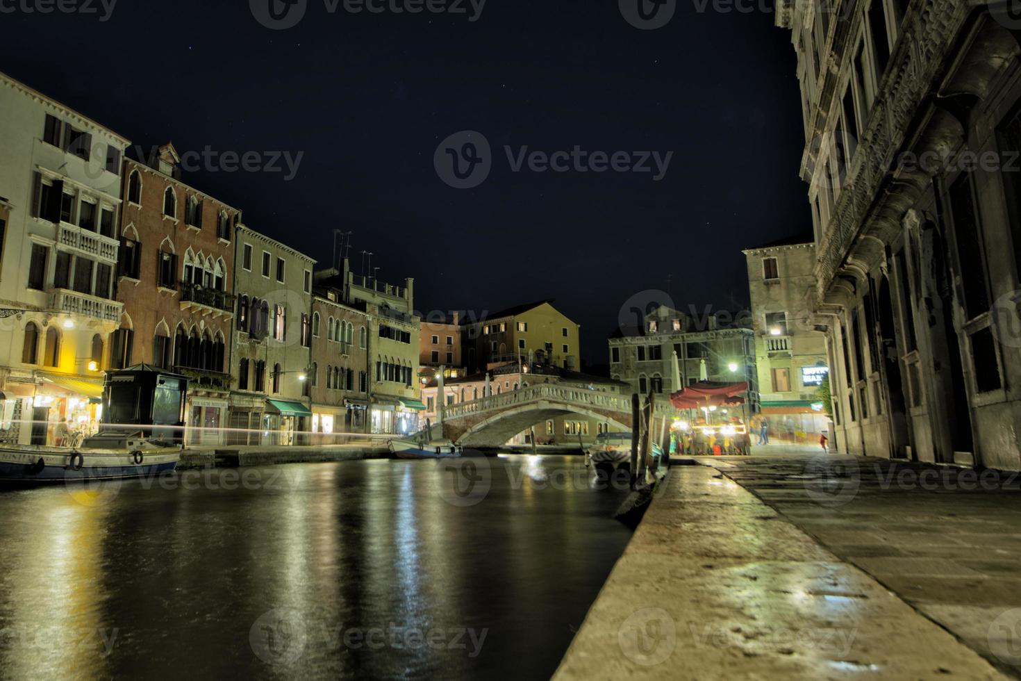 venice canals night view photo